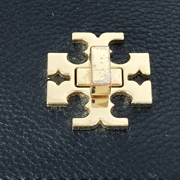 TORY BURCH Mercer Adjustable Shoulder Bag Black Pebbled Leather Gold Hardware - Picture 3 of 16